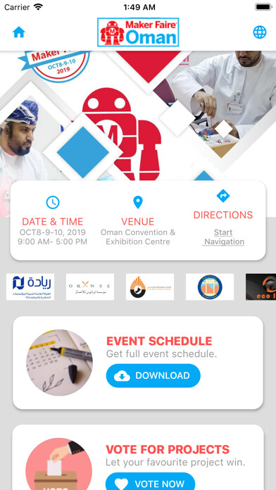 Emulate iPhone app Maker Faire Oman using MyAndroid