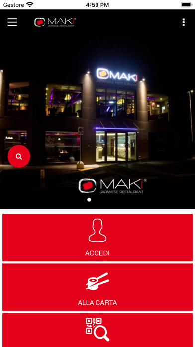 Emulate iPhone app Maki Restaurant Pavia using MyAndroid Emulate iPhone app Maki Restaurant Pavia using MyAndroid
