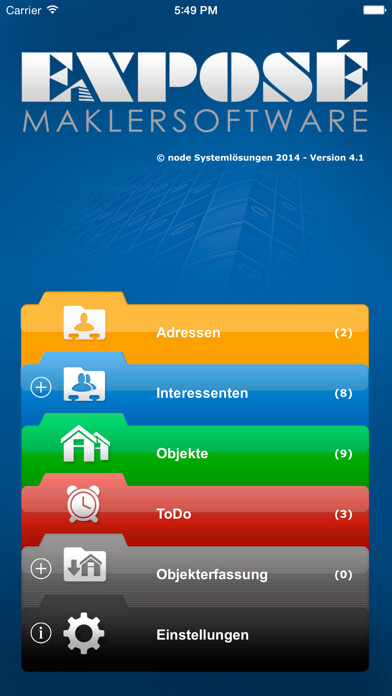 Emulate iPhone app Maklersoftware EXPOSÉ using MyAndroid Emulate iPhone app Maklersoftware EXPOSÉ using MyAndroid