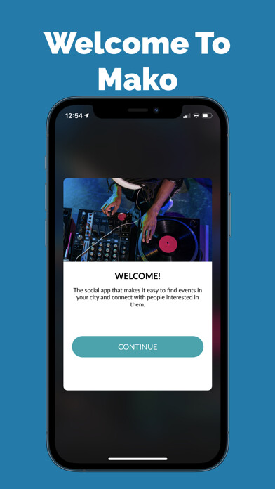 Emulate iPhone app Mako: The Social Event Hub using MyAndroid