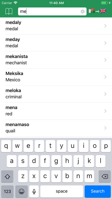 Emulate iPhone app Malagasy Dictionary - offline using MyAndroid