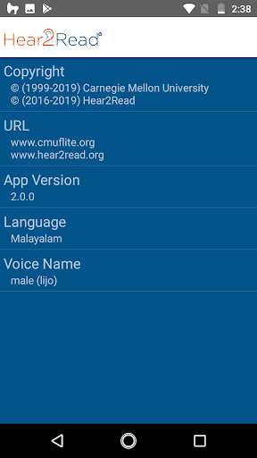 Run android online APK Malayalam Text to Speech by Hear2Read (Male Voice) from MyAndroid or emulate Malayalam Text to Speech by Hear2Read (Male Voice) using MyAndroid