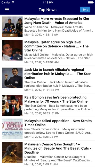 Emulate iPhone app Malaysia News Today & Malaysian Radio using MyAndroid