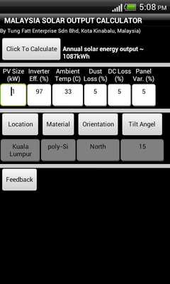 Emulate Android APK Malaysia Solar Calculator