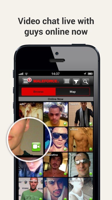 Emulate iPhone app Maleforce - Gay chat using MyAndroid