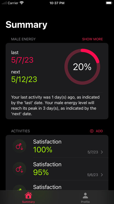 Emulate iPhone app Male Sexual Energy using MyAndroid