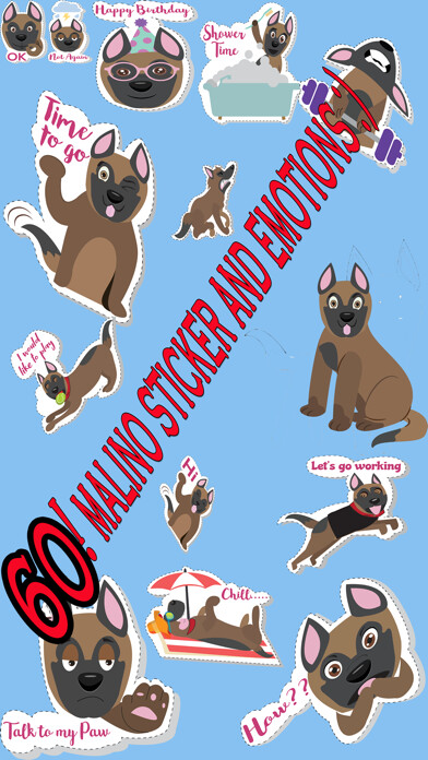 Emulate iPhone app MaliMoji Belgian shepard emoji stickers using MyAndroid Emulate iPhone app MaliMoji Belgian shepard emoji stickers using MyAndroid
