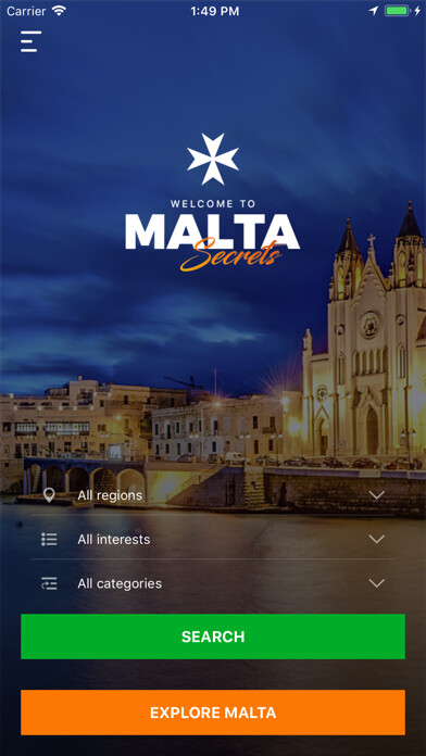 Emulate iPhone app Malta Secrets: Travel Guide using MyAndroid