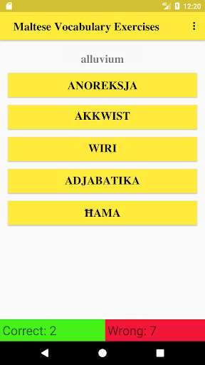 Run android online APK Maltese Vocabulary Exercise from MyAndroid or emulate Maltese Vocabulary Exercise using MyAndroid