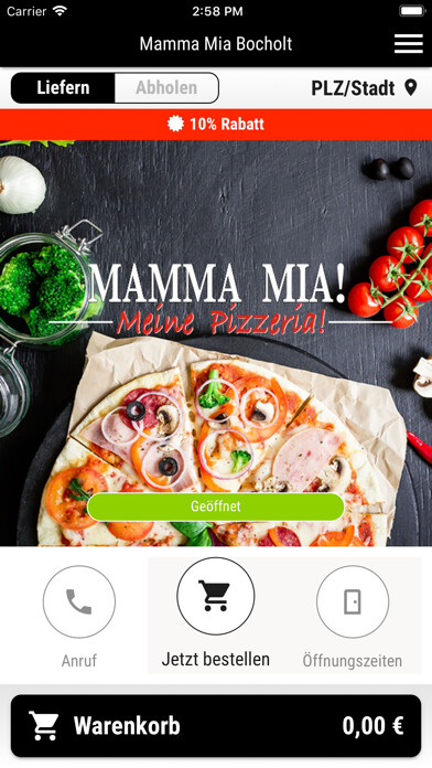 Emulate iPhone app Mamma Mia Bocholt using MyAndroid Emulate iPhone app Mamma Mia Bocholt using MyAndroid