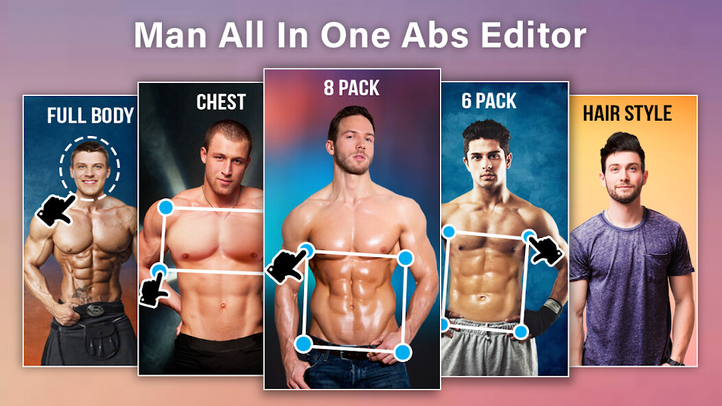 Run android online APK Man Abs Editor: Men Six pack, Eight pack man style from MyAndroid or emulate Man Abs Editor: Men Six pack, Eight pack man style using MyAndroid