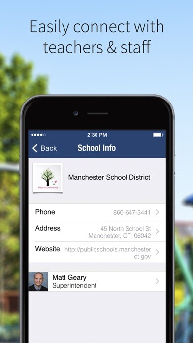 Emulate iPhone app Manchester Public Schools using MyAndroid