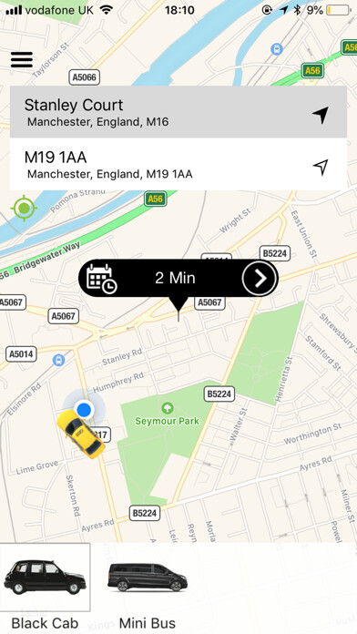 Emulate iPhone app Manchester Taxi Service using MyAndroid