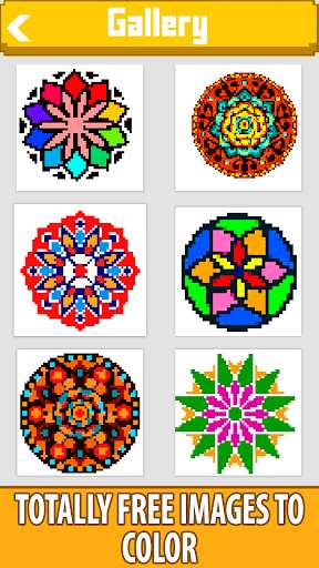 Emulate Android APK Mandala Flowers Color by Number-Pixel Art Coloring