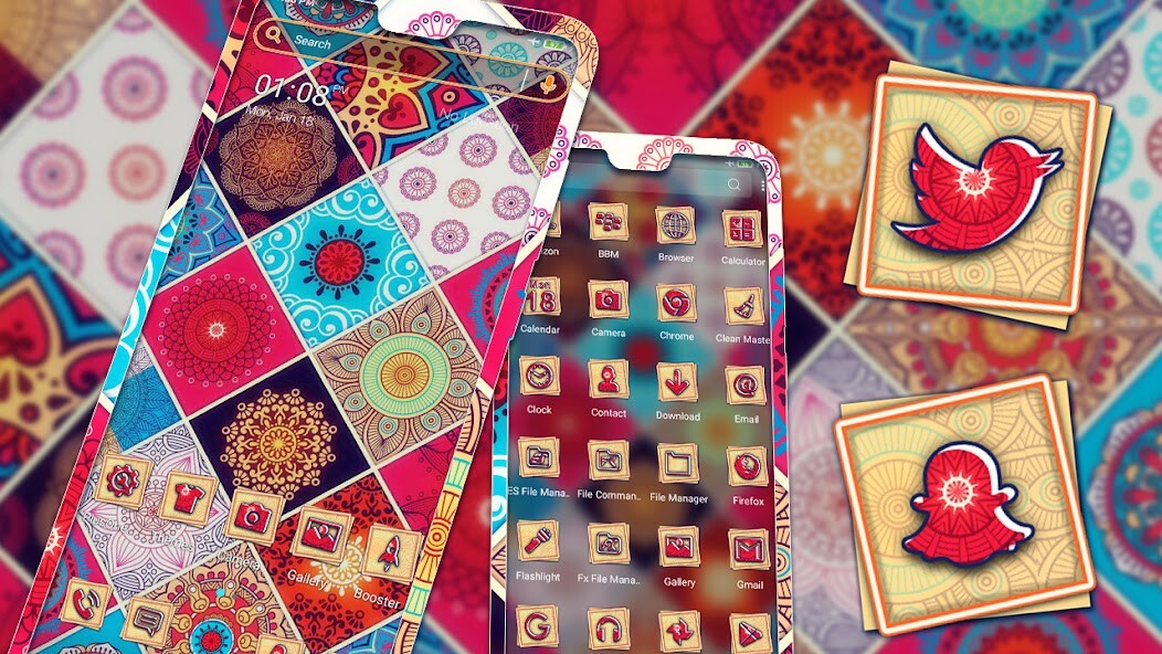 Run android online APK Mandala Pattern Theme from MyAndroid or emulate Mandala Pattern Theme using MyAndroid