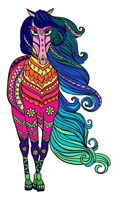 Emulate iPhone app Mandalas Horses - Coloring pages for adults using MyAndroid Emulate iPhone app Mandalas Horses - Coloring pages for adults using MyAndroid