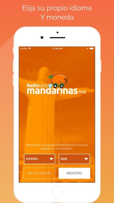 Emulate iPhone app Mandarinas Plus Pasajero using MyAndroid