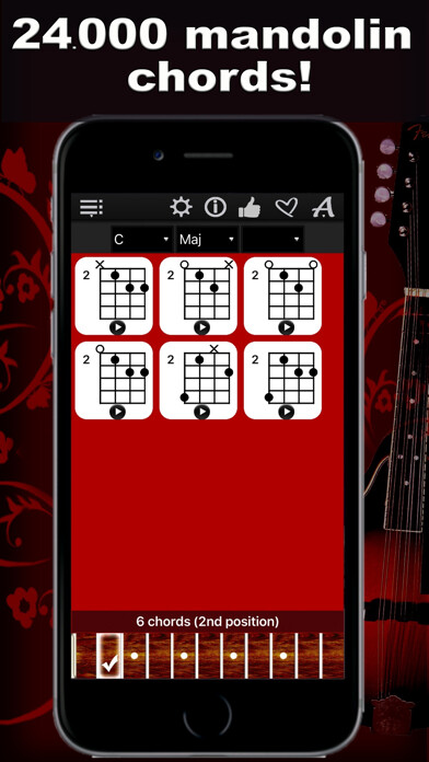 Emulate iPhone app Mandolin Chords Compass using MyAndroid Emulate iPhone app Mandolin Chords Compass using MyAndroid