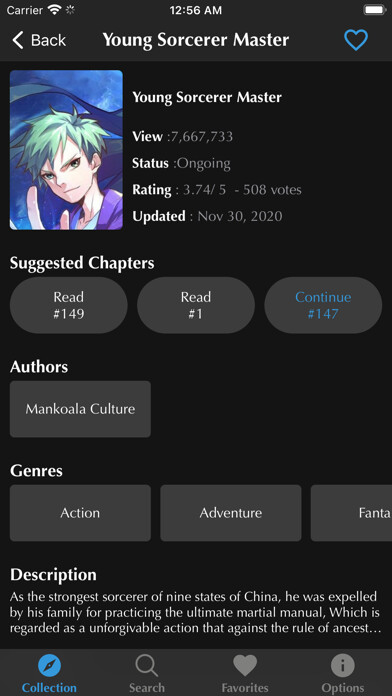 Emulate iPhone app MangaNelo - Rock Manga Pro using MyAndroid