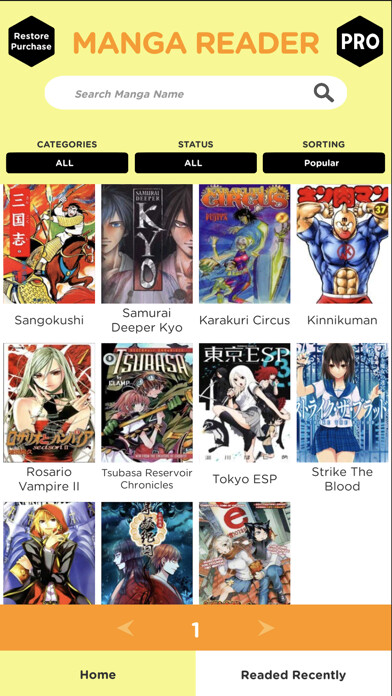 Emulate iPhone app Manga Reader : Best Manga App using MyAndroid