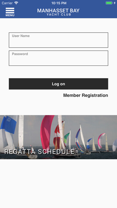 Emulate iPhone app Manhasset Bay Yacht Club using MyAndroid