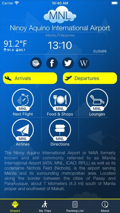 Emulate iPhone app Manila Airport (MNL) + Radar using MyAndroid Emulate iPhone app Manila Airport (MNL) + Radar using MyAndroid