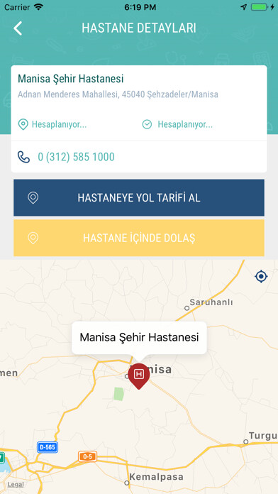 Emulate iPhone app Manisa ?ehir Hastanesi using MyAndroid