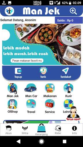 Run android online APK Man jek from MyAndroid or emulate Man jek using MyAndroid