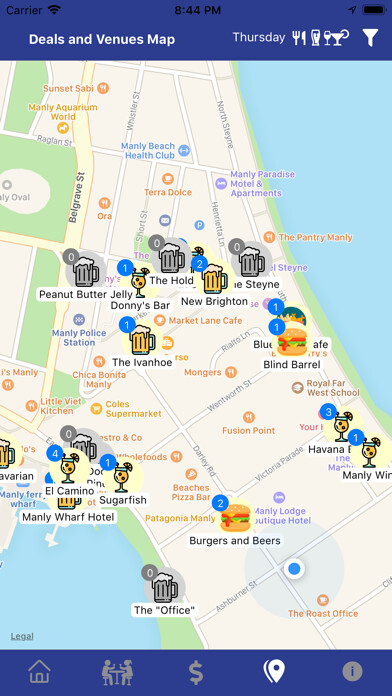 Emulate iPhone app Manly Happy Hour using MyAndroid