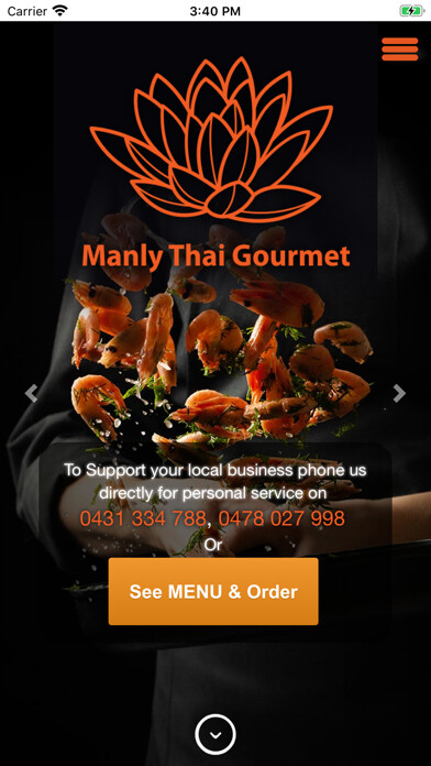 Emulate iPhone app Manly Thai gourmet using MyAndroid Emulate iPhone app Manly Thai gourmet using MyAndroid