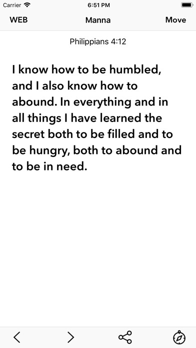 Emulate iPhone app Manna - One Verse Bible using MyAndroid
