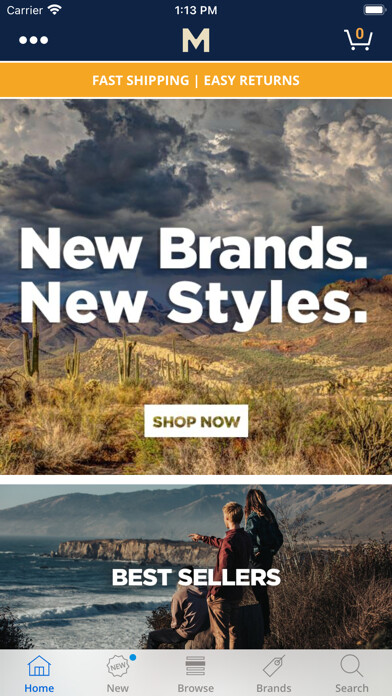 Emulate iPhone app Man Outfitters Inc. using MyAndroid