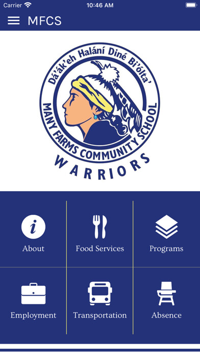 Emulate iPhone app Many Farms Community School using MyAndroid