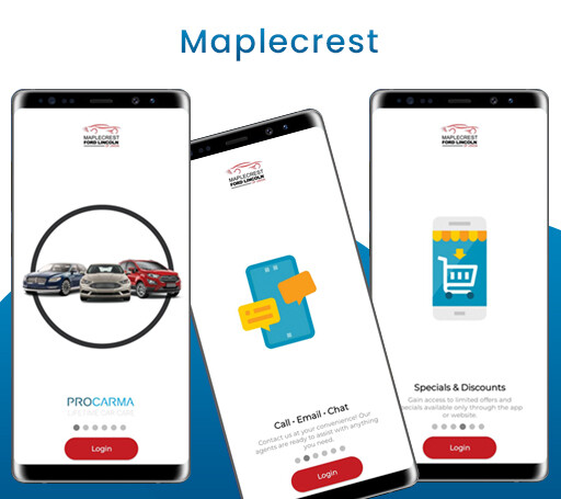 Emulate iPhone app Maplecrest Ford Lincoln using MyAndroid