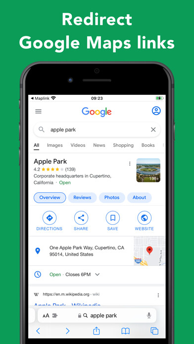 Emulate iPhone app Maplink: Extension for Safari using MyAndroid