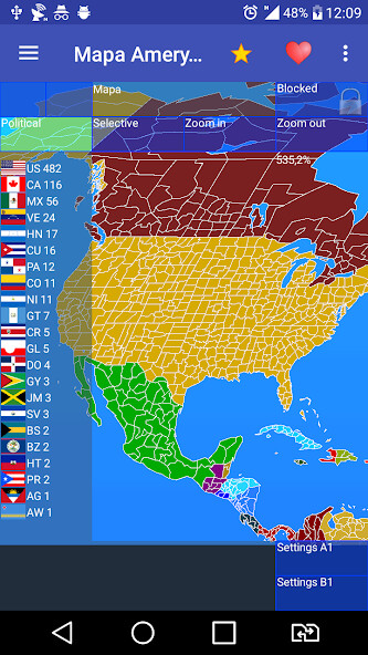 Run android online APK Map of North America from MyAndroid or emulate Map of North America using MyAndroid