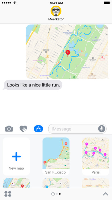 Emulate iPhone app Mapsages · Interactive Map Messages using MyAndroid