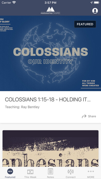 Emulate iPhone app Maranatha Chapel using MyAndroid