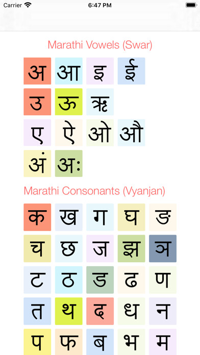Emulate iPhone app Marathi Alphabet using MyAndroid Emulate iPhone app Marathi Alphabet using MyAndroid