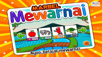 Emulate iPhone app Marbel Mewarnai using MyAndroid