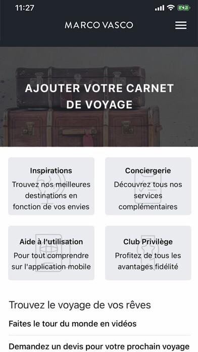 Emulate iPhone app Marco Vasco - Carnet de Voyage using MyAndroid