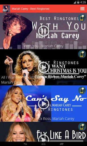 Run android online APK Mariah Carey - Best Ringtones from MyAndroid or emulate Mariah Carey - Best Ringtones using MyAndroid