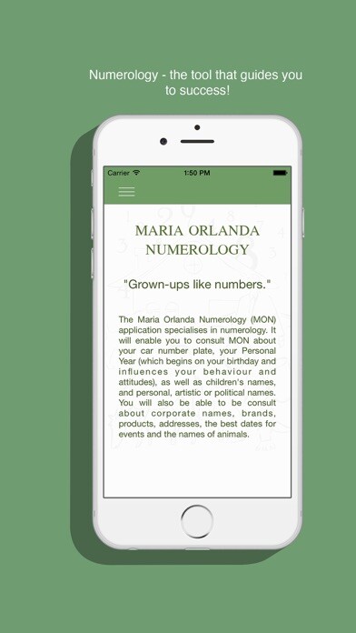 Emulate iPhone app Maria Orlanda Numerology using MyAndroid
