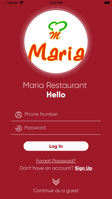 Emulate iPhone app Maria Restaurant using MyAndroid Emulate iPhone app Maria Restaurant using MyAndroid