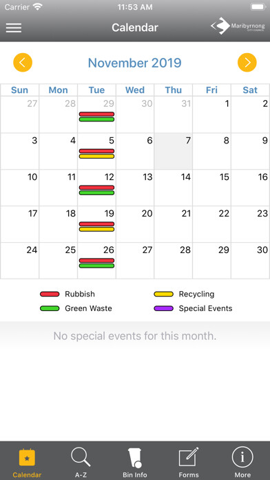 Emulate iPhone app Maribyrnong Bins and Recycling using MyAndroid Emulate iPhone app Maribyrnong Bins and Recycling using MyAndroid