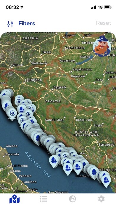 Emulate iPhone app Marina Guide Croatia Adriatic using MyAndroid