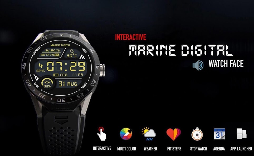 Run android online APK Marine Digital Watch Face from MyAndroid or emulate Marine Digital Watch Face using MyAndroid