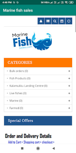 Run android online APK Marine Fish Sales from MyAndroid or emulate Marine Fish Sales using MyAndroid