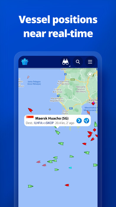 Emulate iPhone app MarineTraffic - Ship Tracking using MyAndroid