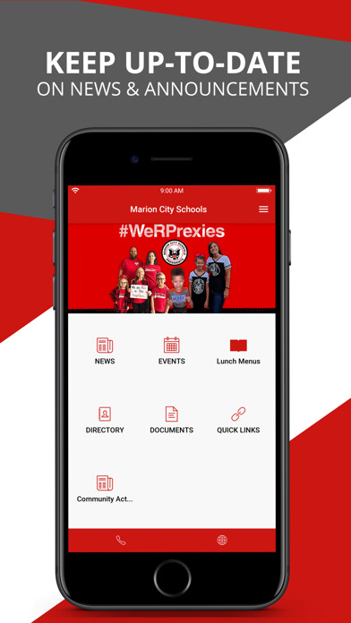 Emulate iPhone app Marion City Schools using MyAndroid